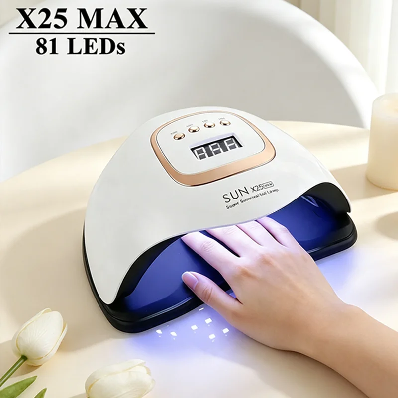 Portable UV Nail Dryer Quick Drying Auto Induction 57/81 Lamp Beads 180° Timed Uniform Lighting Without Irradiation Blind Spots