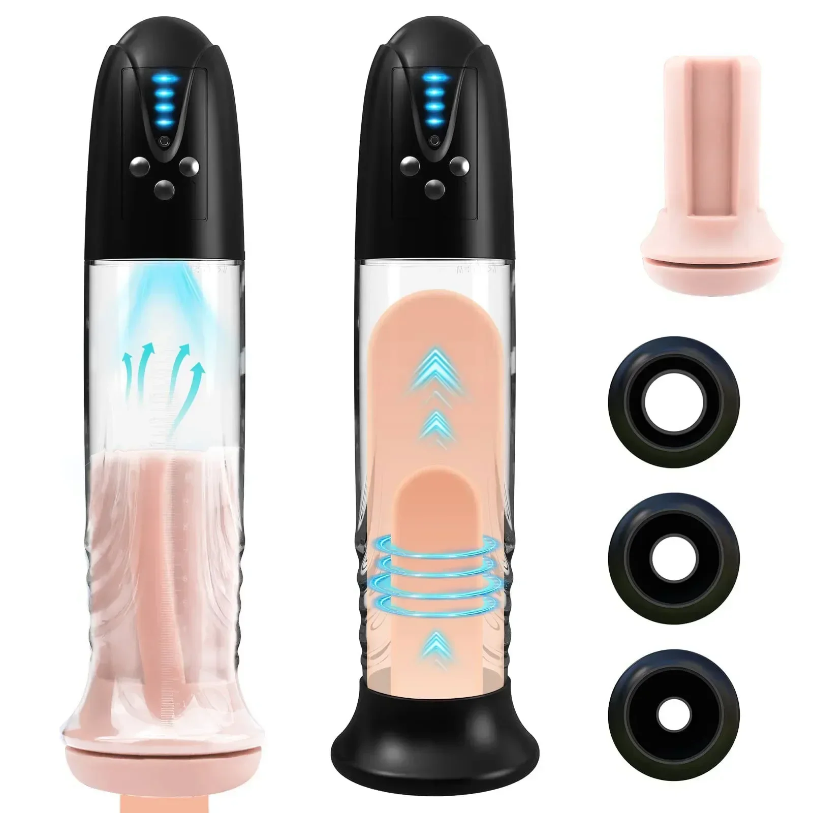 30cm Eectric Penis Pump with Pocket Pusssy Penis Automatic Enlargement Extender Vacuum Male Masturbator Adult Sex Tooys for Man