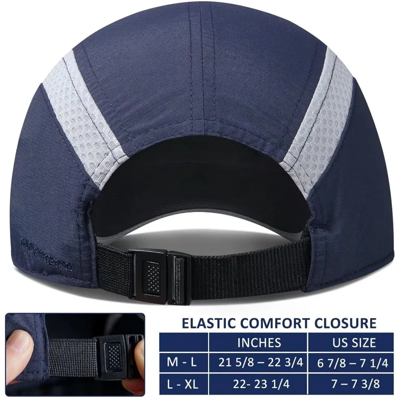 【GADIEMKENSD】Reflective Brim UPF 50+ Outdoor Caps for tennis Cap Dry Running Baseball Summer Mesh Cap Visor Hat Sport Cool