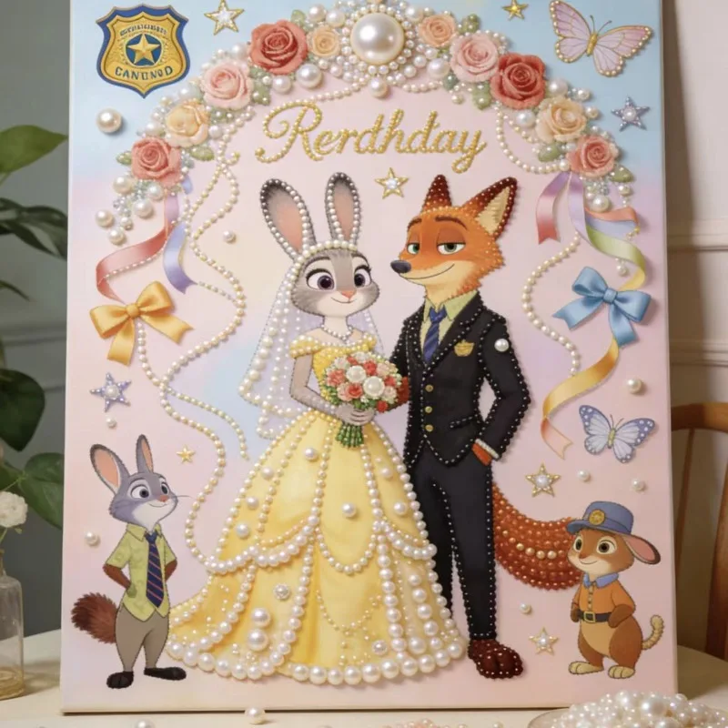 ديزني زوتوبيا اللؤلؤ اللوحة جودي نيك الإجهاد الإغاثة شفاء لغز الفن غرفة المعيشة ديكور غرفة نوم اللوحة اليدوية DIY هدية