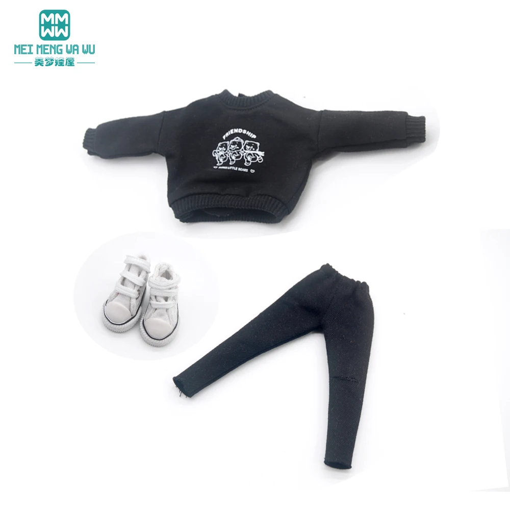 meimengwawu Kleidung für Puppen, dreiteiliges modisches Pullover-Set, passend für Blyth Azone OB22 OB24 Puppenzubehör 8