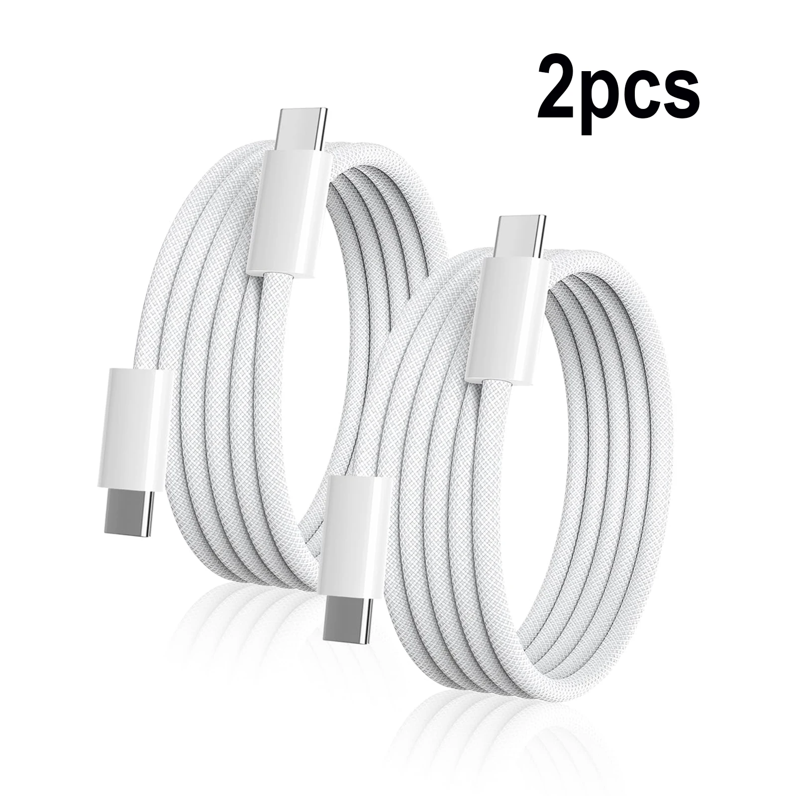 2pcs Type C Fast Charging Braided Cable for iPhone16/15 Pro Max, iPad Pro, Macbook Air Max PD60W, Android and other USB-C Device