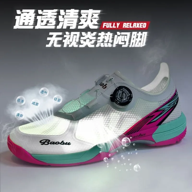

Original Brand Comfortable Breath Table Tennis Shoe Designer Quick Lacing Badminton Gym Shoe Anti Slip Indoor Court Shoe