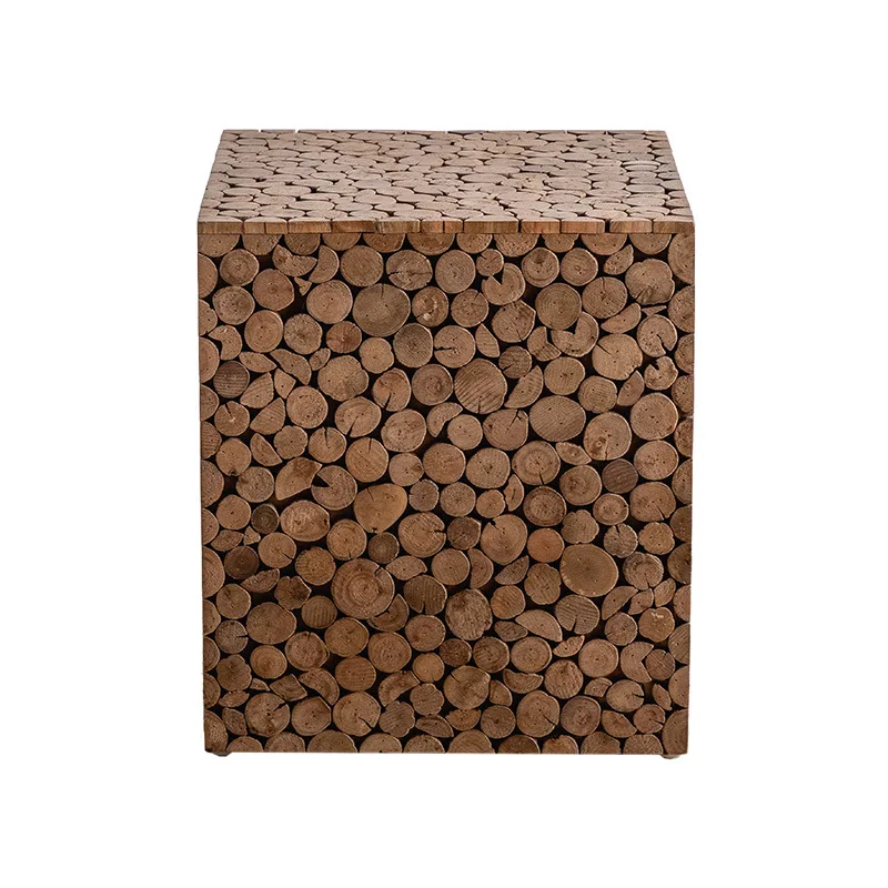 

Solid wood sofa small side few bedrooms bedside table B & B decoration balcony small coffee table