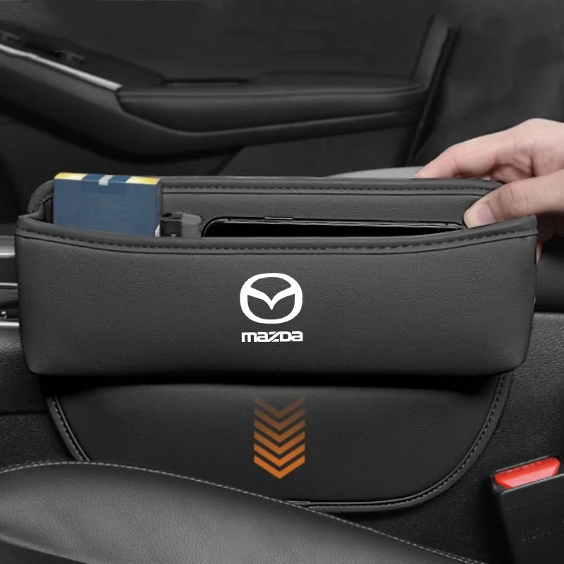 Image of Auto-Sitzorganizer aus Leder, Aufbewahrungsbox für Mazda 3 6 Atenza Cx9 Cx7 Cx5 Rx8 Rx7 Mx5 Speed Axela CX30