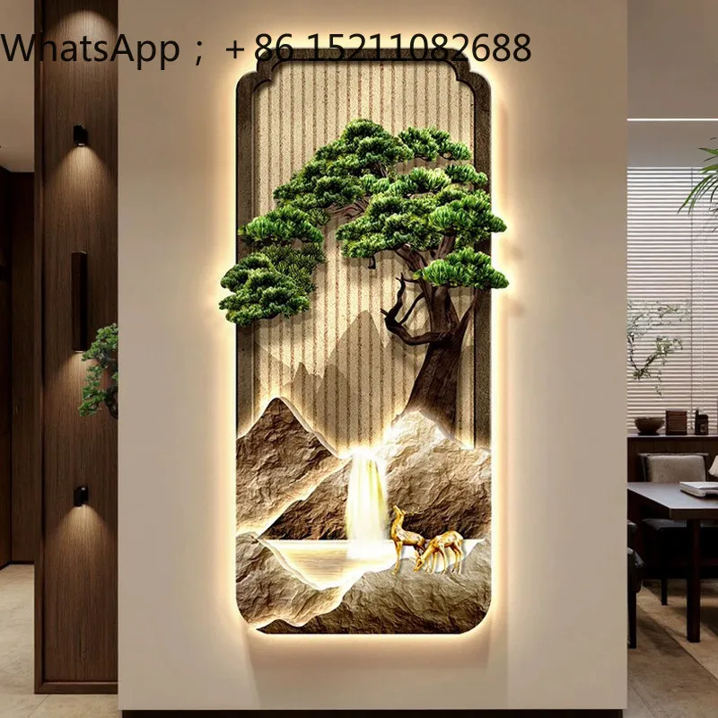 SCY entrance decorative painting corridor aisle hanging painting wabi sandy wind landscape living room mural