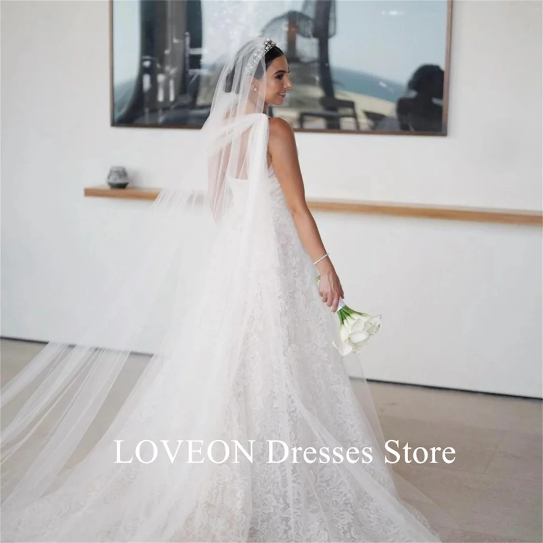 GIOIO One Shoulder Elegant Wedding Dresses Customized 프롬드레스 Mermaid Tulle Lace Korea Pretty Ivory Bride Gowns Party Women Bride