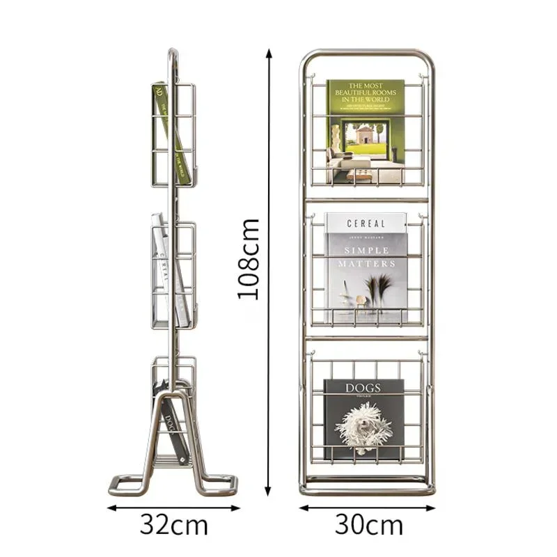 Web Celebrity Medieval Magazine Holder: Landing Ins Wind Multi-layer Mobile Display Shelf Office Storage Organizer