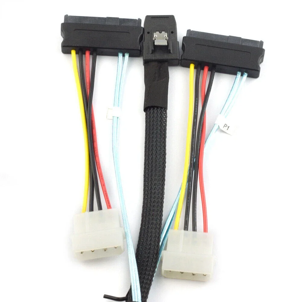 MINI SAS SFF-8087 TO 2 Ports MINI SAS SFF-8482 Adapter Cable