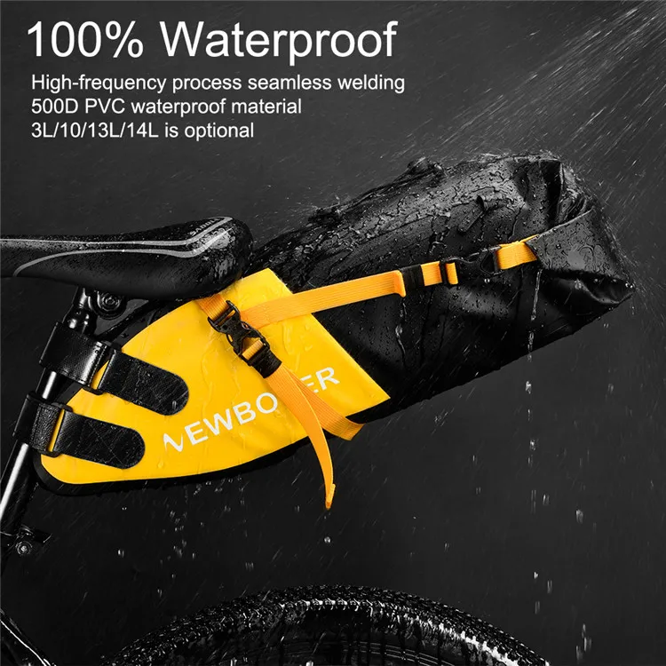 NEWBOLER Bike Saddle Bag Stabilizer Set Waterproof 13L Bicycle Rear Seat Bag Support Rack for MTB Road Bike Cycling Accessories