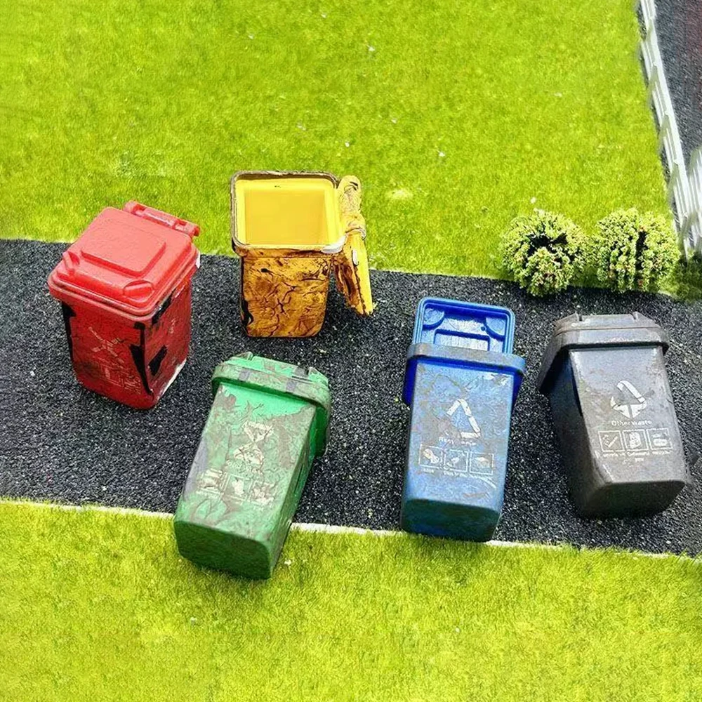 模型鉄道用ミニチュアゴミ箱5個/袋 カスタム風化ジオラマアクセサリーアイテム ミニチュアゴミ箱セット