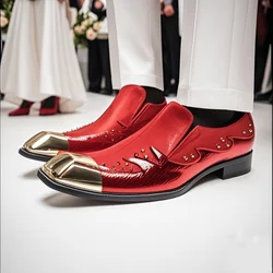 BOARD Spring Autumn Shoes for men metals Hat Square head Commercial affairs Socialize COW LEATHER Wedding men's Shoes