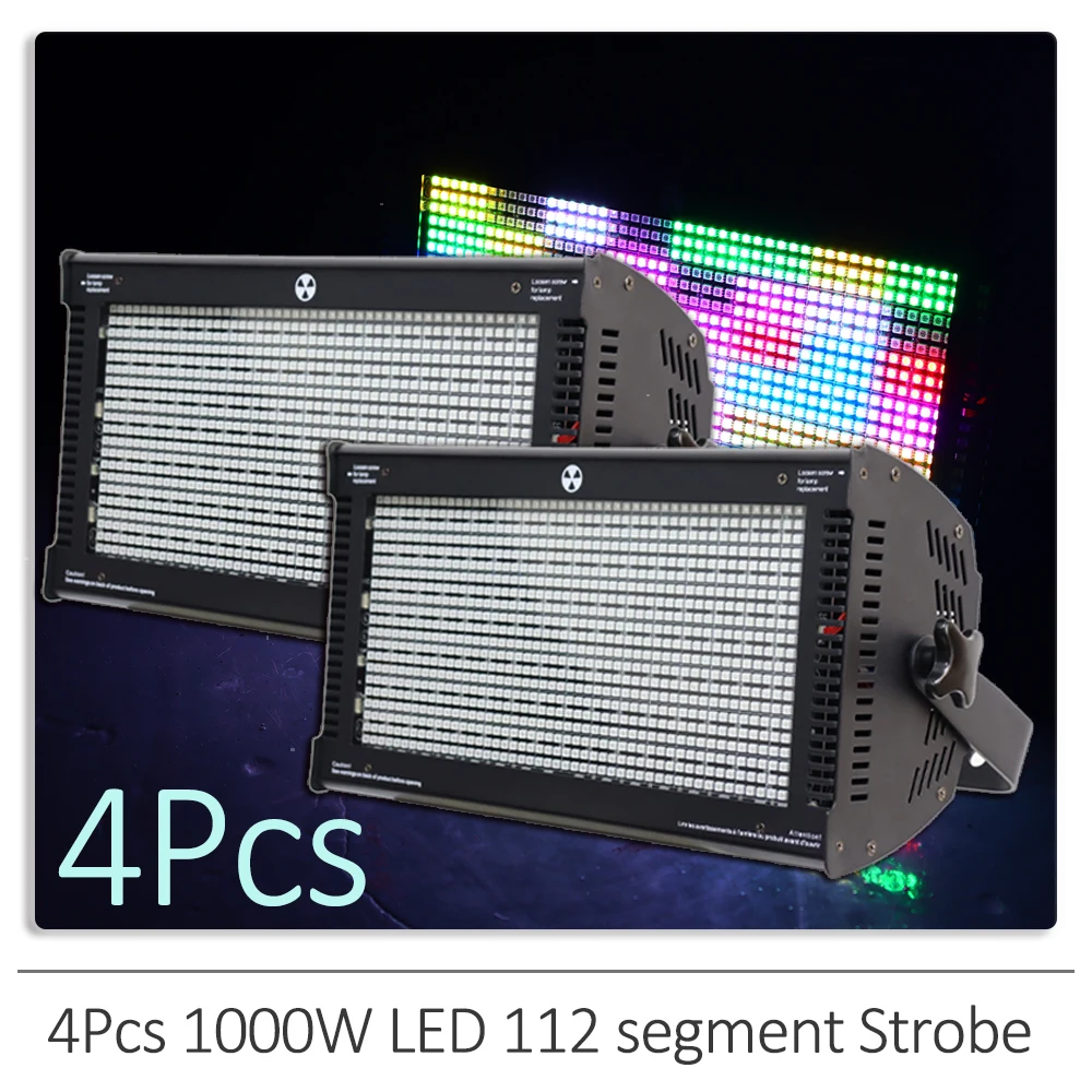 

4Pcs/lot Martin 1000W LED RGB 112 Segment Strobe Light Wall Wash Effect DMX512 DJ Disco Wedding Party Bar Stage Effect Light