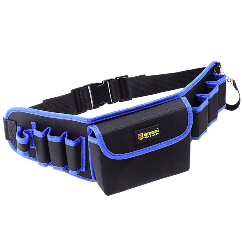 Tool Bag With Cover Tool Belt For Screwdriver Pouch Durable Waist Tool Holder Adjustable Electric Drill Bag（Blue）