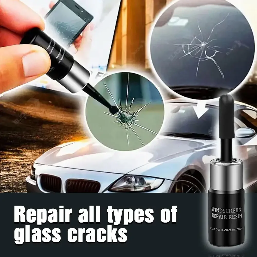 Windshield Crack Repair Kit, Window Glass Liquid Repair Resins Nano Fluid Glass Filler Quick Repairing for Car & Phone Screen
