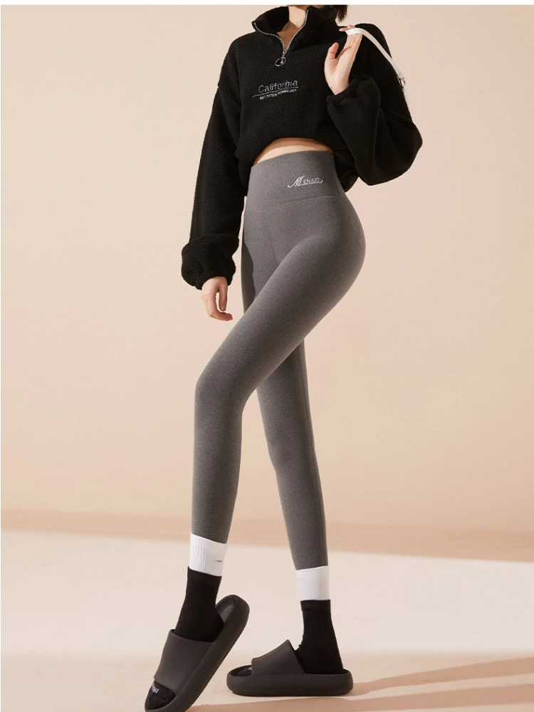 

Women's Gym Legging High Waisted Cashmere Lamb Winter Plush Oversized Warm Leggings Pants Sports Tights Women Thermal Clothing