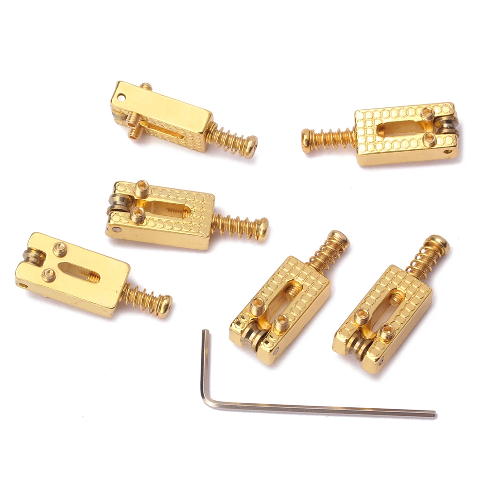 

6 Pcs Vintage Snake Pattern with Ball Bridge Guitar Tremolo Saddle Tuning Golden