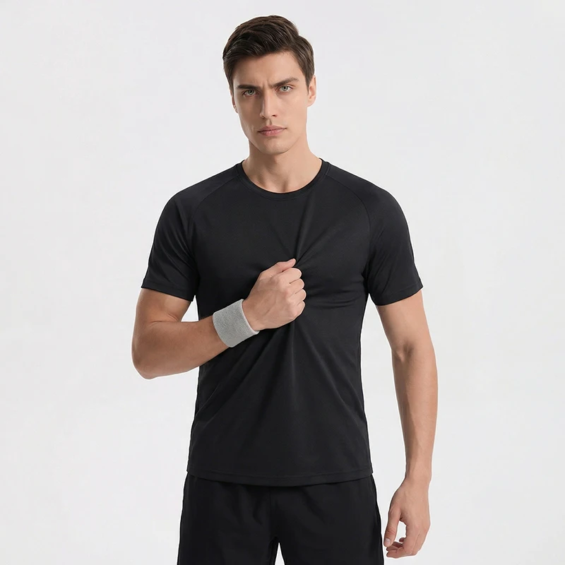 2pcs Quick Drying Men\'s Running T-shirt Fitness Sports T Shirt Gym Training Tees Breathable Jogging Casual Sportswear Unisex Top