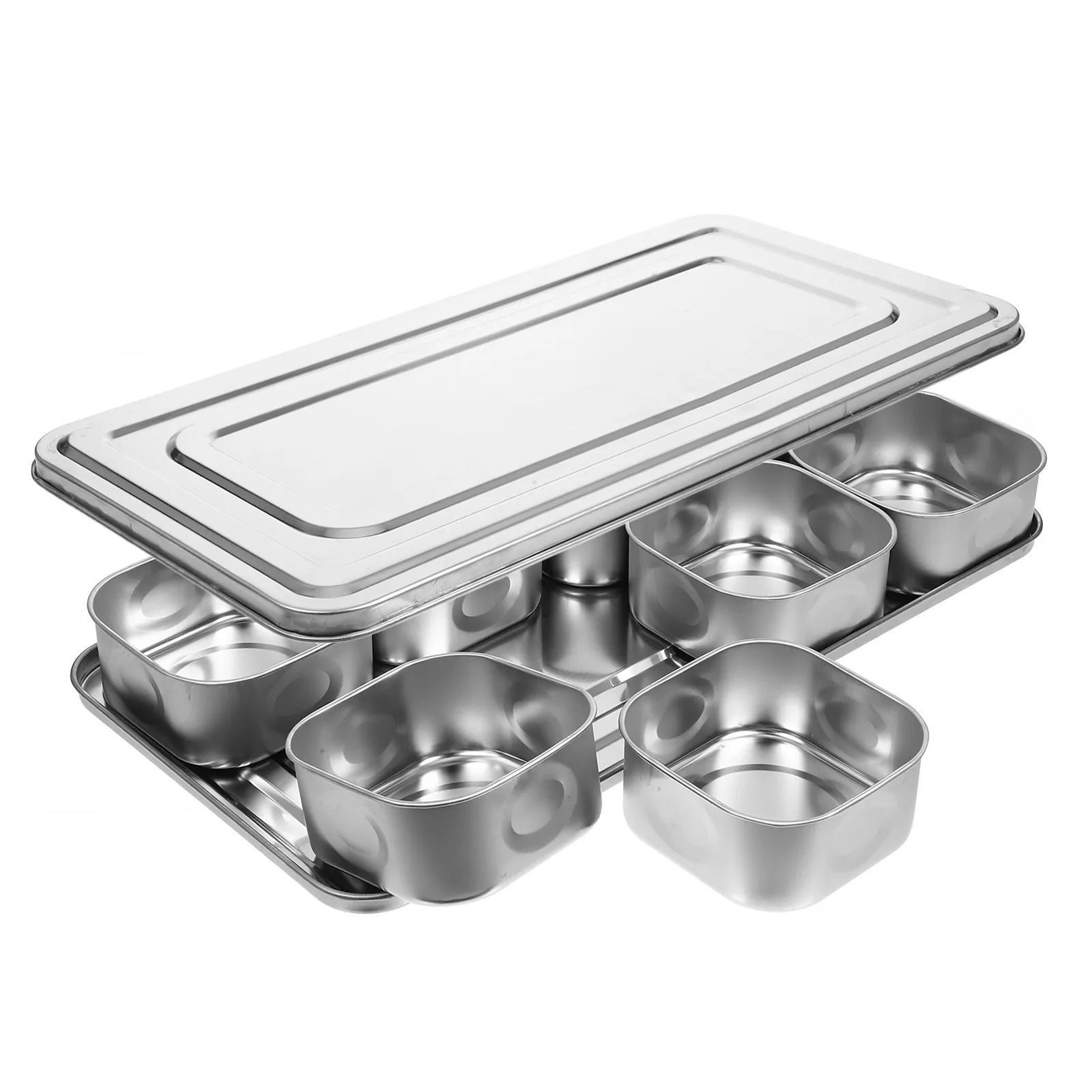 

Stainless Steel Seasoning Box with Lid Spices Portable Kitchen Condiment Container