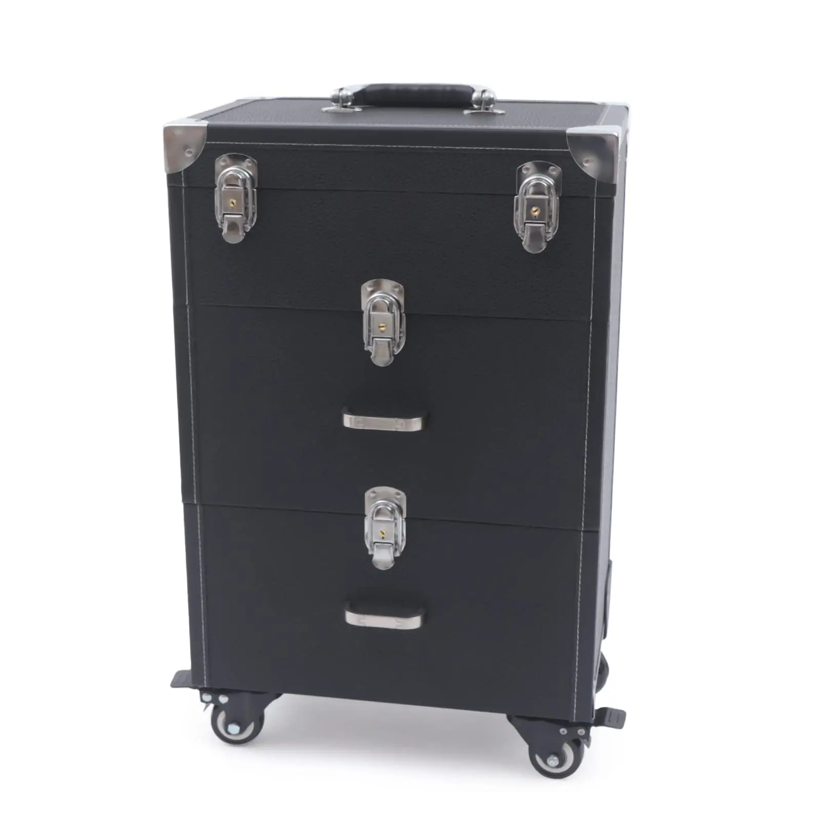 

Professional Rolling Makeup Case Train Case Portable Cosmetic Organizer Trolley Lockable Rolling Make-Ups Case Storage Cart Make