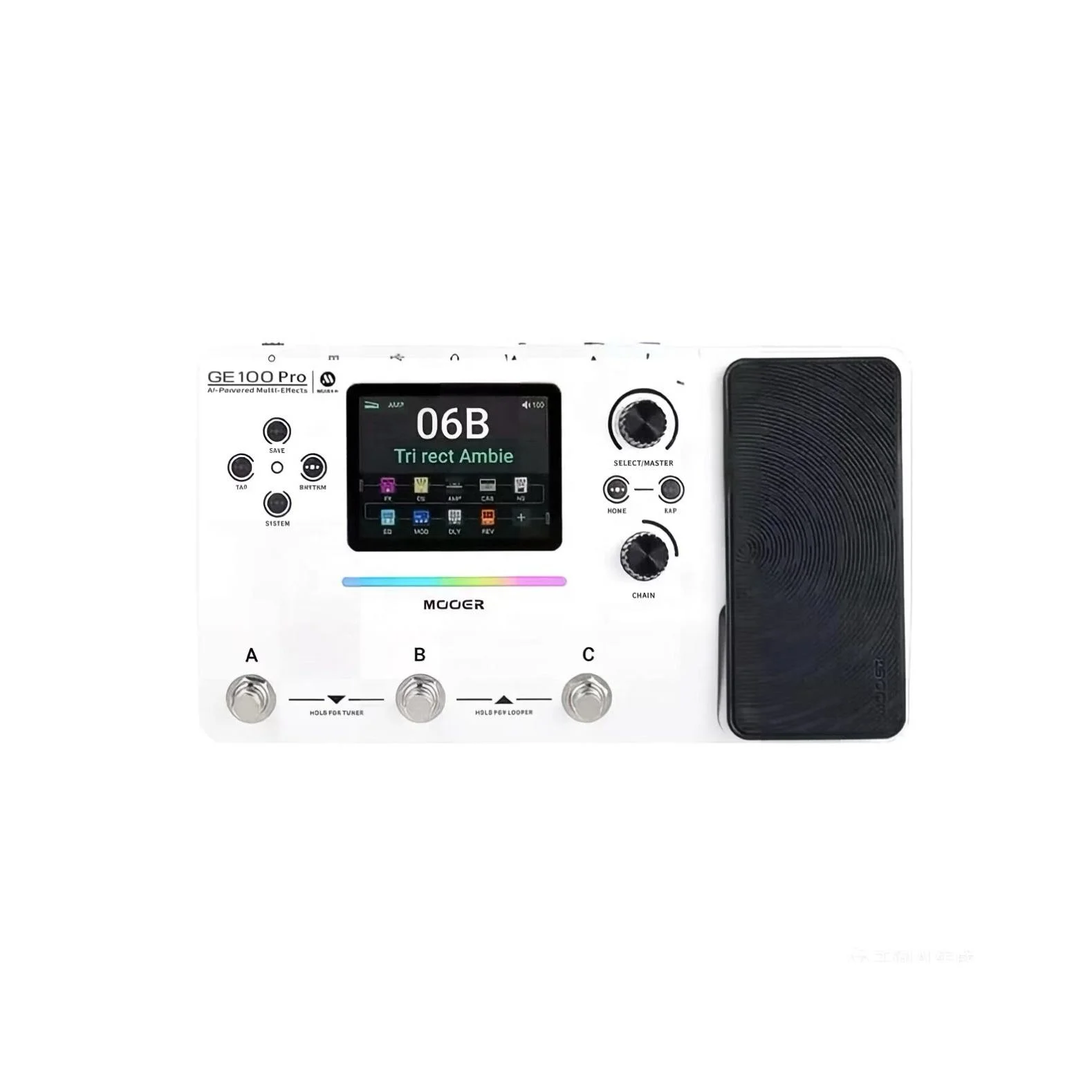 Mooer GE100 Pro / GE100 Pro Li Guitar Multi-Effects Processor Pedal, Featuring 50 Built-In Presets and AI Technology