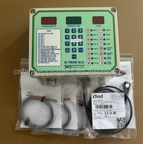 Climate Controller R-Tron 612 Made in Thailand 12 Stage 3  Temperature  Sensor 1 Humidity  Sensor Use in Poultry and Swine Farm