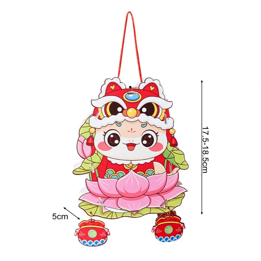 Chinese New Year Lantern DIY Cartoon Snake Lantern Kit Battery-Powered Handheld Spring Festival Lantern for Kids Holiday Decor