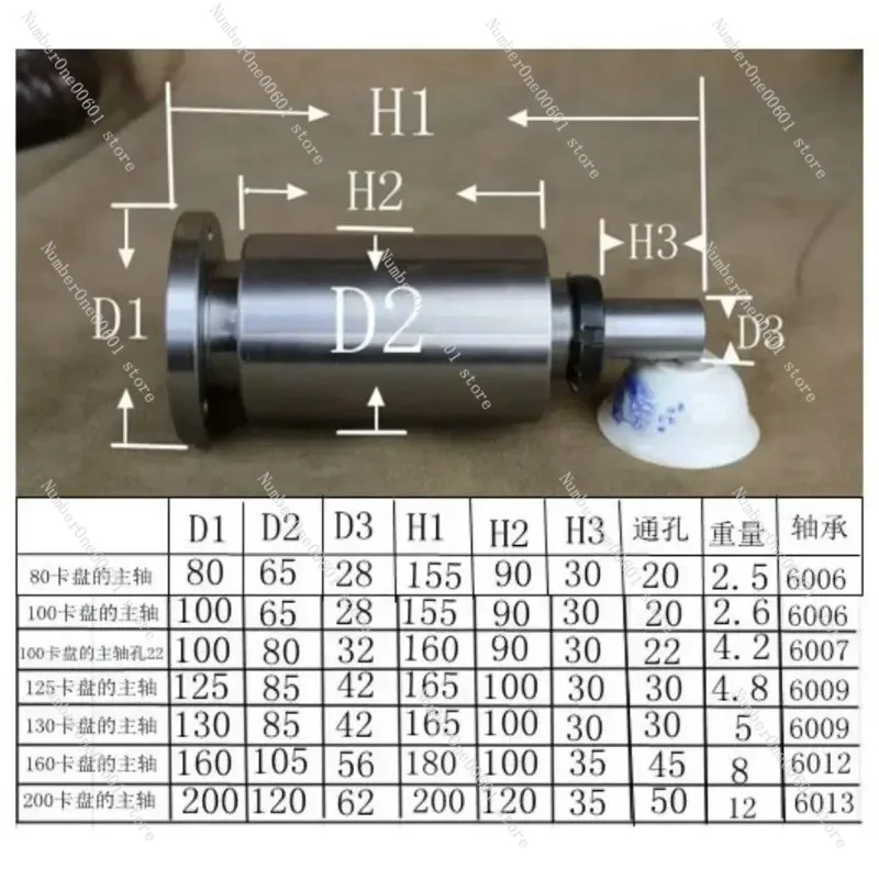 Lathe Spindle High-strength 80/100/125/130 Lathe Spindle Deep Groove Ball Bearings Large Hole Lathe Head Assembly With Flange