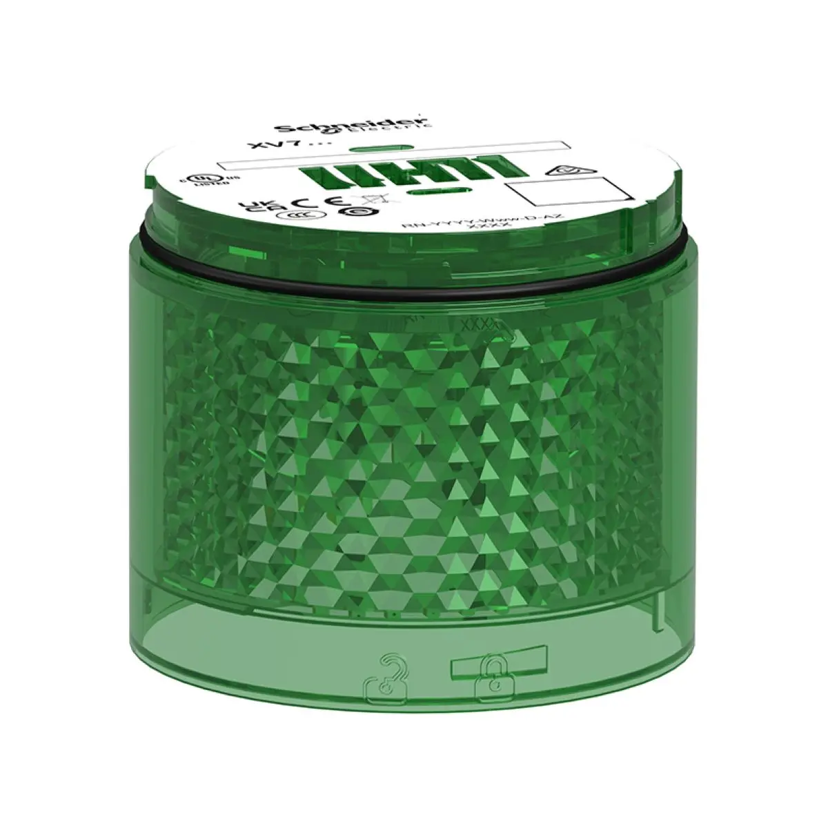 

XVBC2B3 new model XVB7C23 Light Module, Harmony XVB7 Modular Tower Light, Green, Ø70mm, Steady, Colored Lens