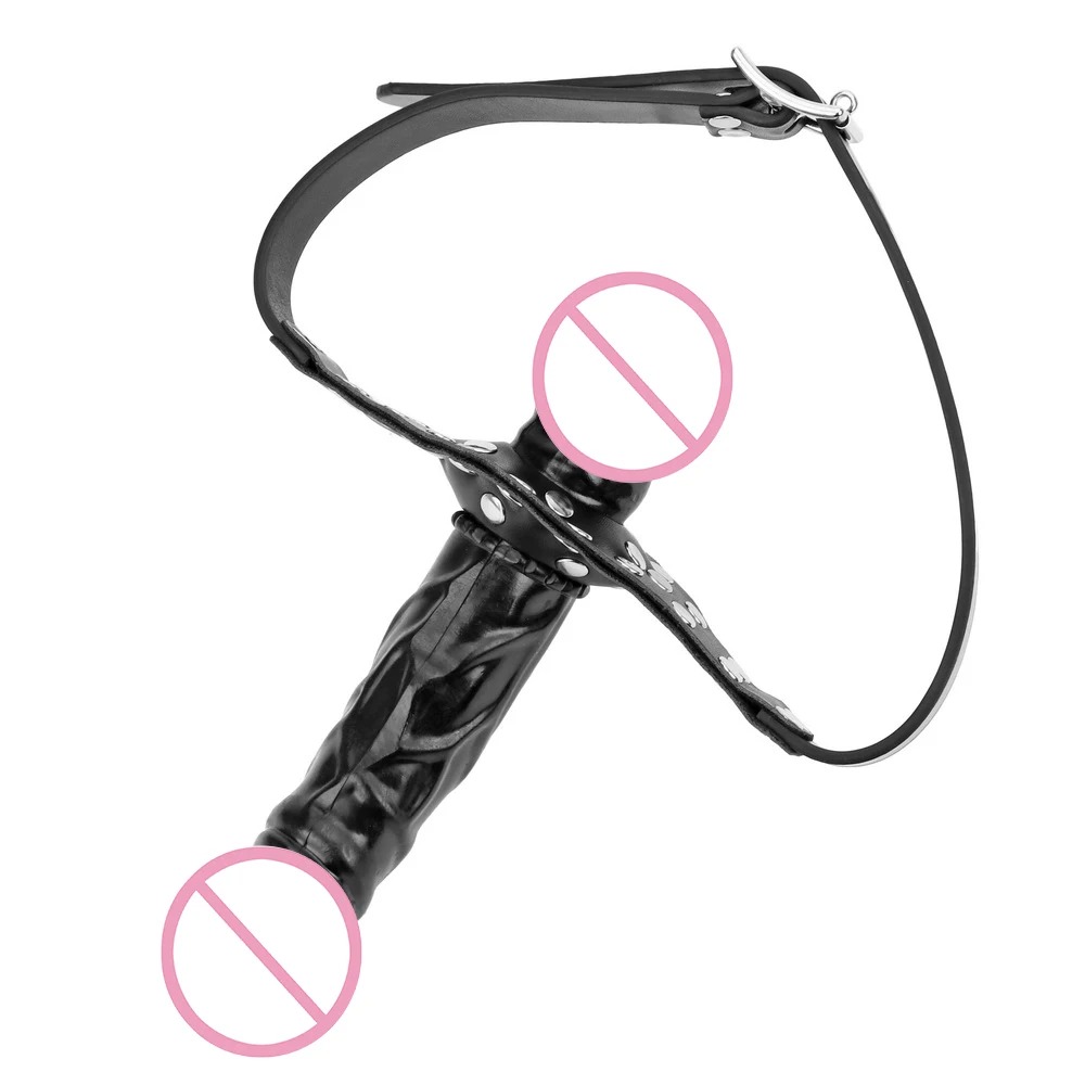 Double Ended Dildo Gag Silicone Open Mouth Gag Dildo Oral Strap On Penis Plug Harness Bdsm Bondage Adult Games Slave Sex Toys