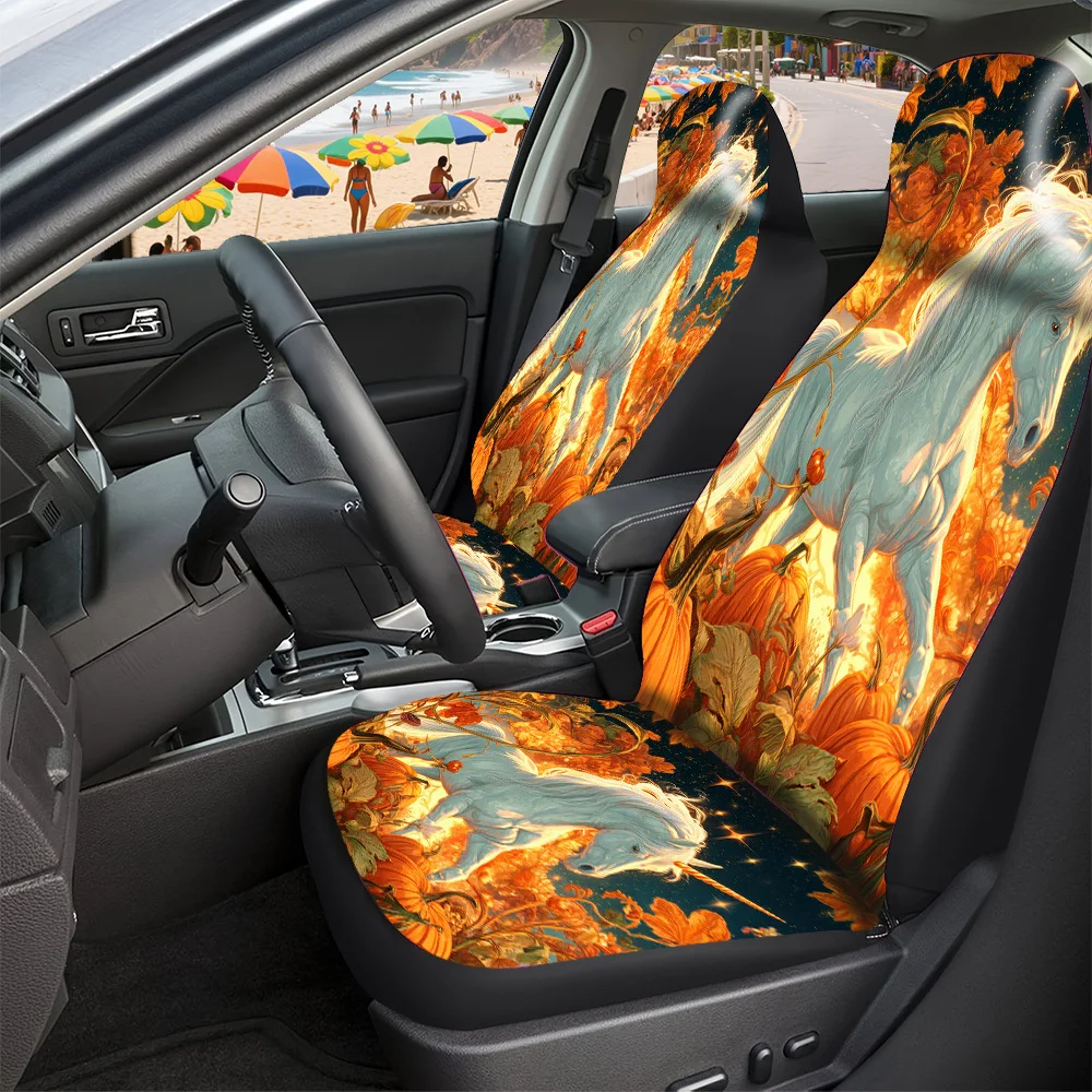 2-5 Seat Set Car Seat Covers, Spooky Halloween Joyful Christmas Festive New Year Easter Universal Fit For Truck SUV Off-road Car