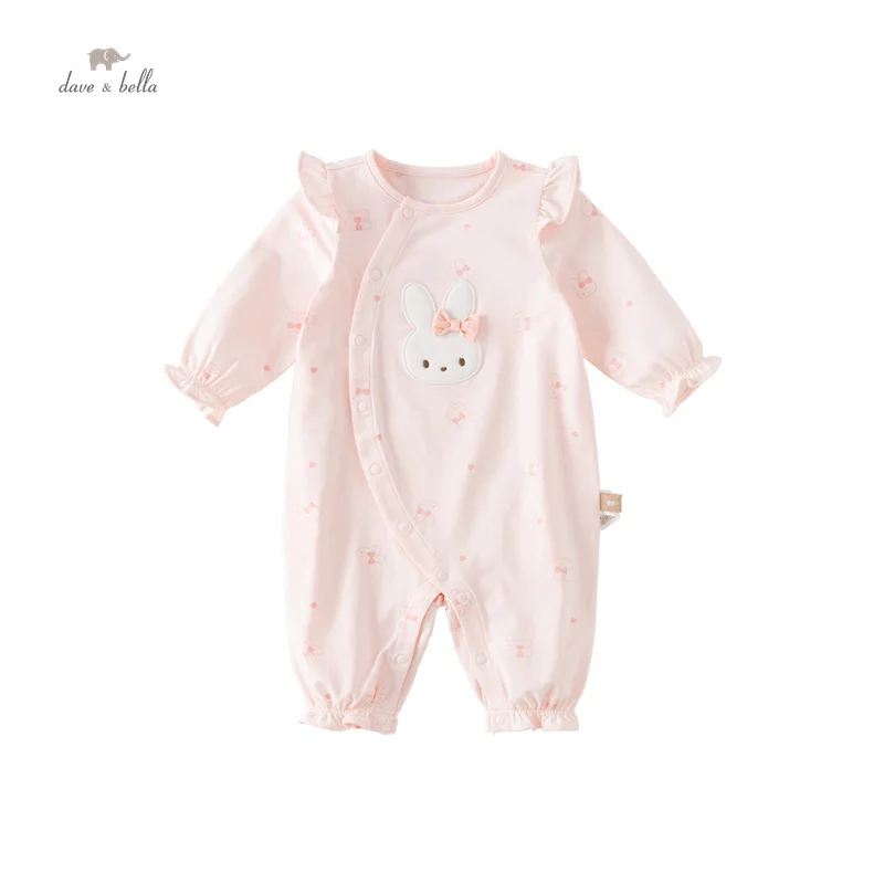 Dave Bella Baby Jumpsuit Romper Newborn Creeper Autumn Girls Romper Print Casual Sweet Lovely Gentle DB3236093