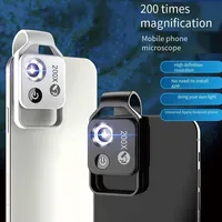 MS002 Microscope Lens 200X HD Magnification Mobile Microscope With Built-in LED Light Portable Phone Magnify Lens USB Interface