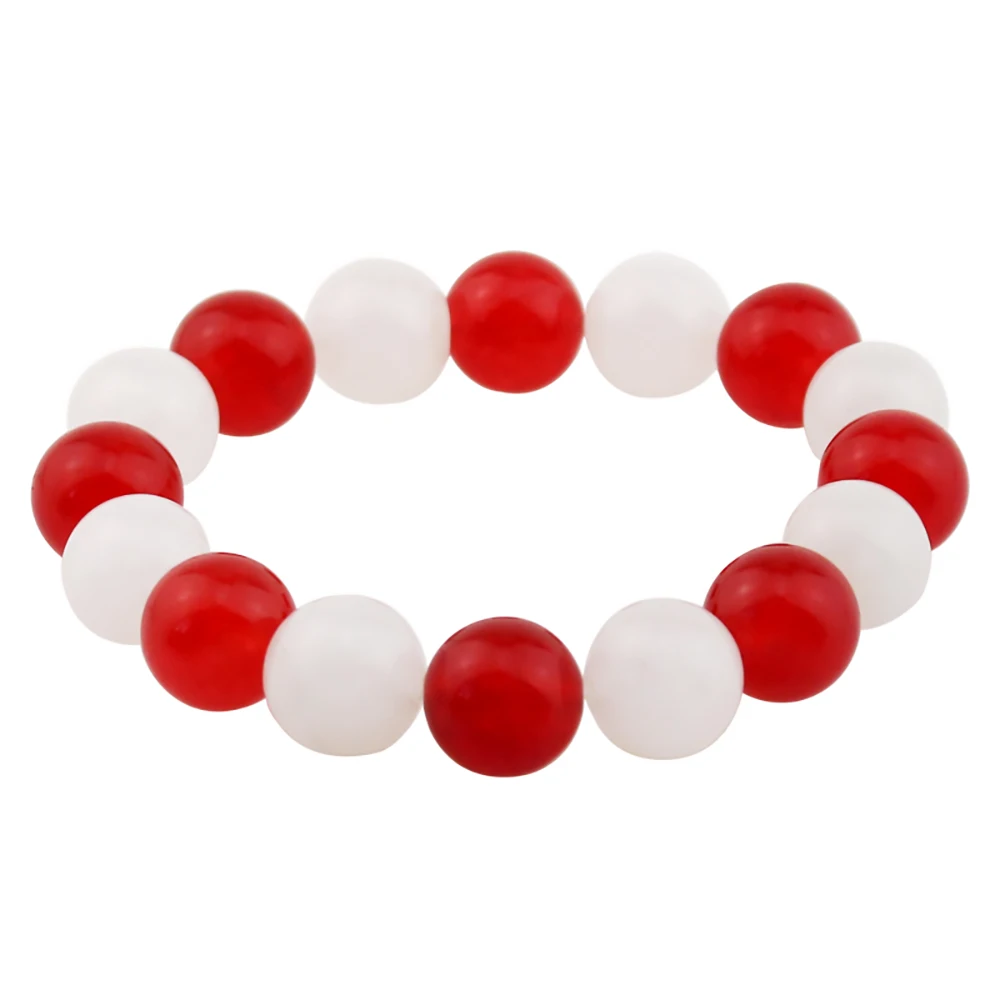 Anime Fruits Basket Kyo Sohma Bracelet White Red Crystal Beads Bangle Bracelets for Women Men Cosplay Props