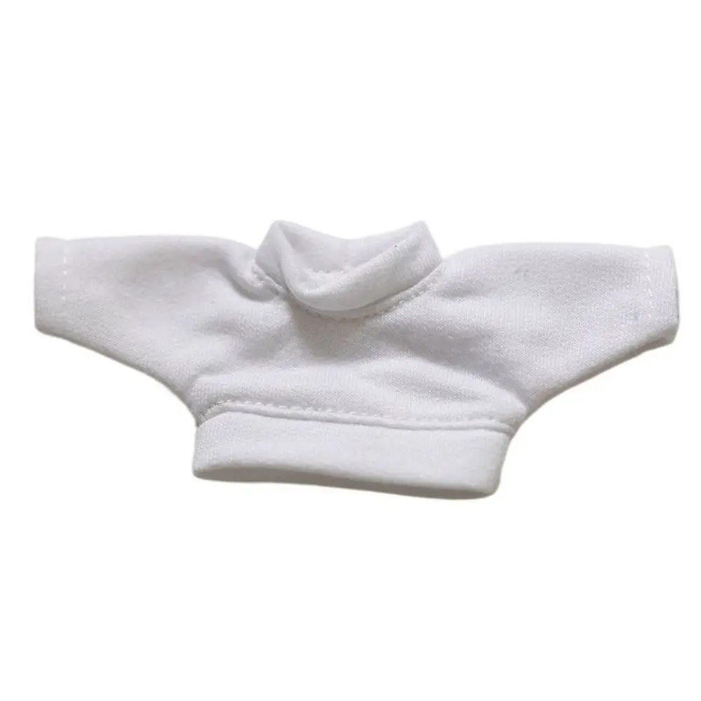 Ropa de muñeca de algodón, camiseta interior a rayas, ropa de muñeca de felpa de Color sólido, Sudadera con capucha de estilo de moda de 15cm, ropa para muñeca sin atributos