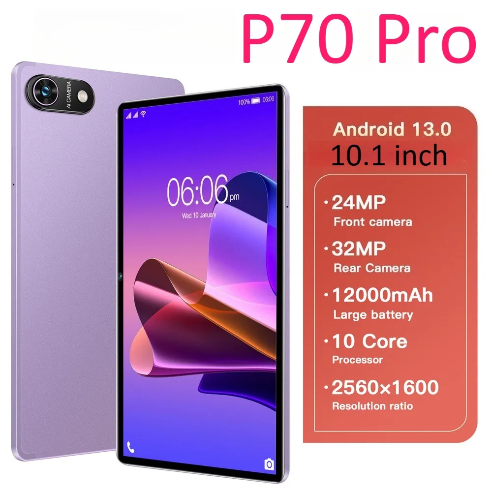 

Hot Sale Pad P70 Pro Global Version 10.1inch Screen Tablet Original Android 13 5G Dual SIM Tablets 12000mAh Children Kids Tab PC