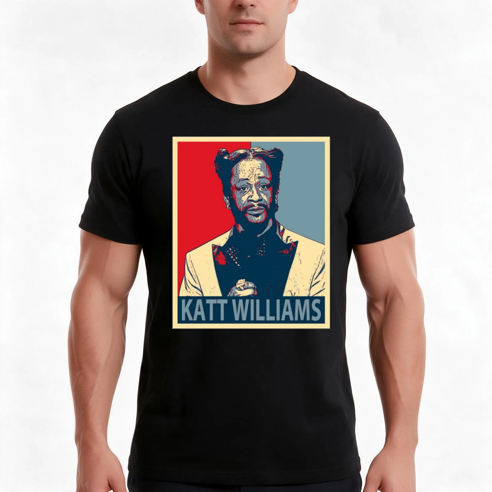 katt williams T-Shirt, Summer Casual Cotton Tee, Oversized Streetwear Tops, Vintage Graphic Print, Loose Fit Short Sleeve