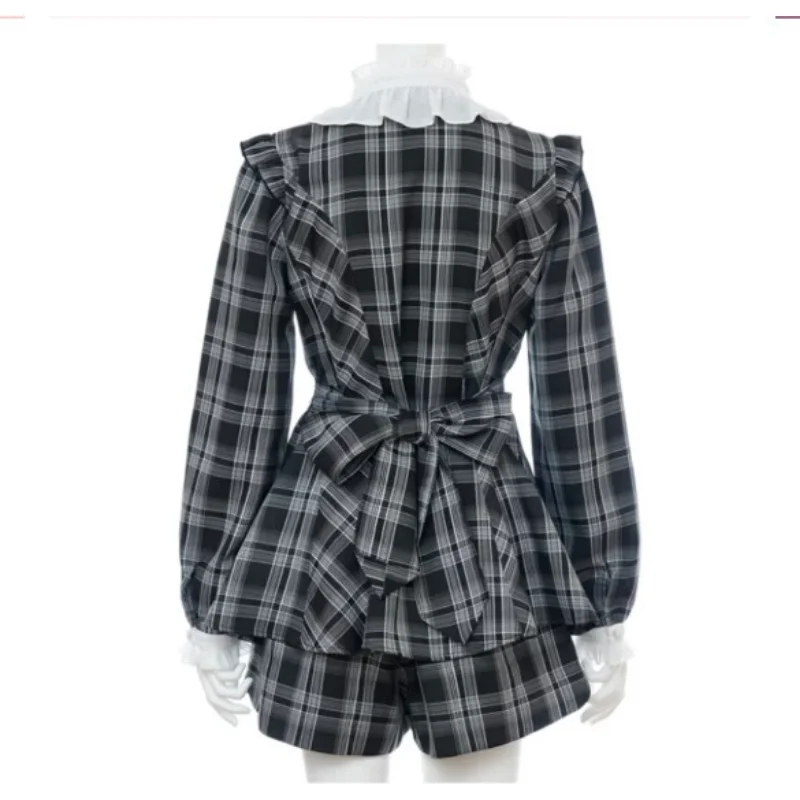 SC Set Popular Plaid Mass Production New 2023 Spring Autumn 2 Piece Sets Womens Outfits Rojita Lolita Style Dress Shorts Sets