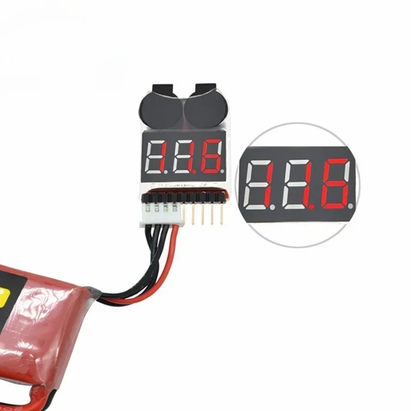 

Тестер напряжения аккумулятора 1-8S Lipo/Li-ion/Fe 2IN1, тестер низкого напряжения аккумулятора 1-8S с зуммером, оригинальные аксессуары для радиоуправления