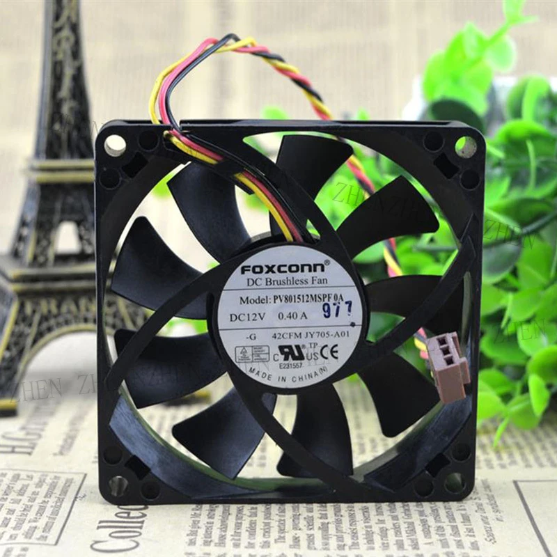 S New for Foxconn PV801512MSPF0A DC12V 0.40A 3 Pin cooling fan#QW