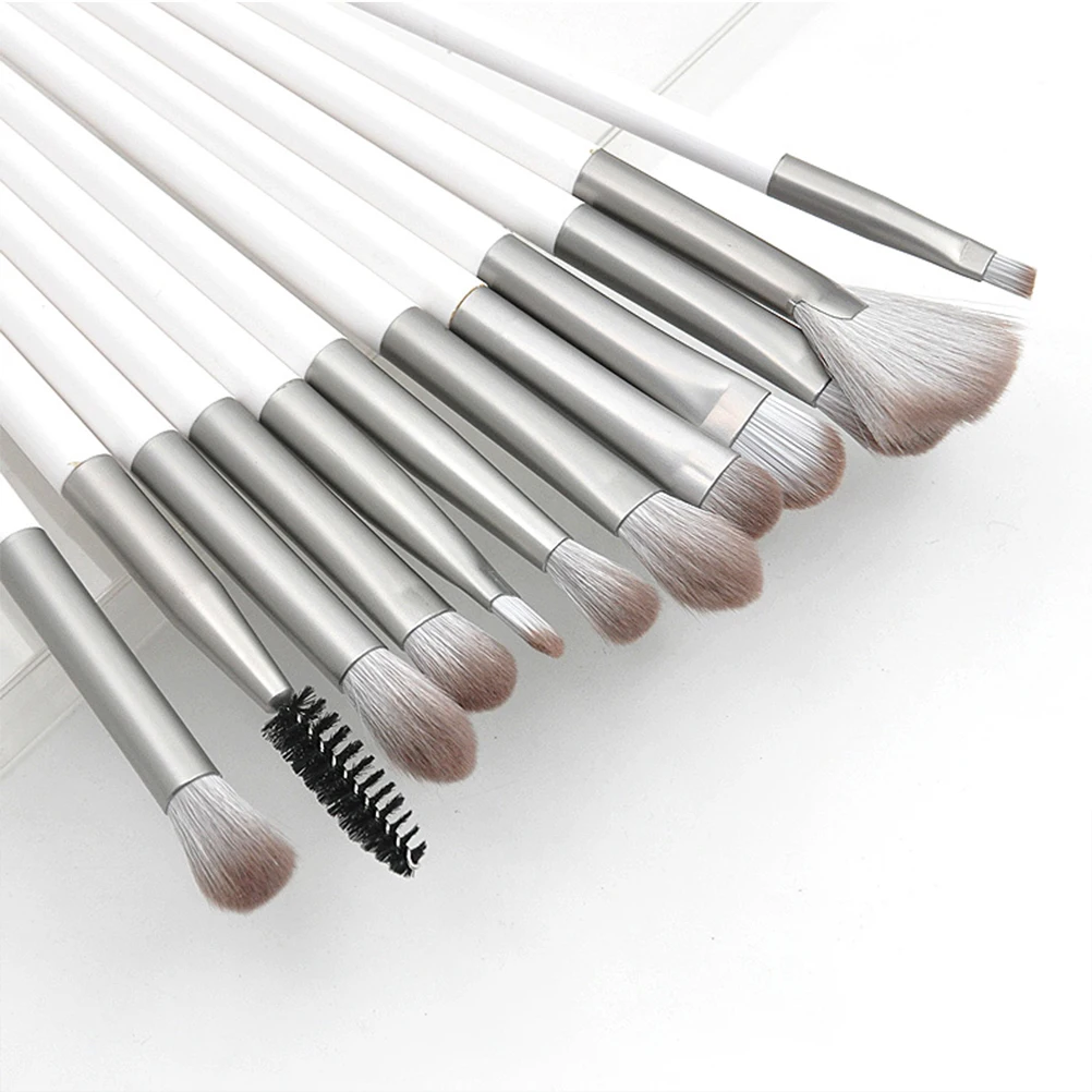 

12pcs Professional Makeup Brush Set Reusable Dense Rayon Hair Lightweight Portable Kit For Foundation Blush Liquid