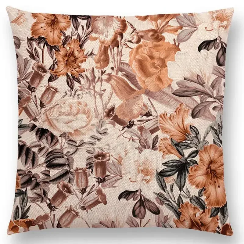 Garden Summer Natural Flowers throw pillow cover with short plush print for living room sofa decoration cushion cover