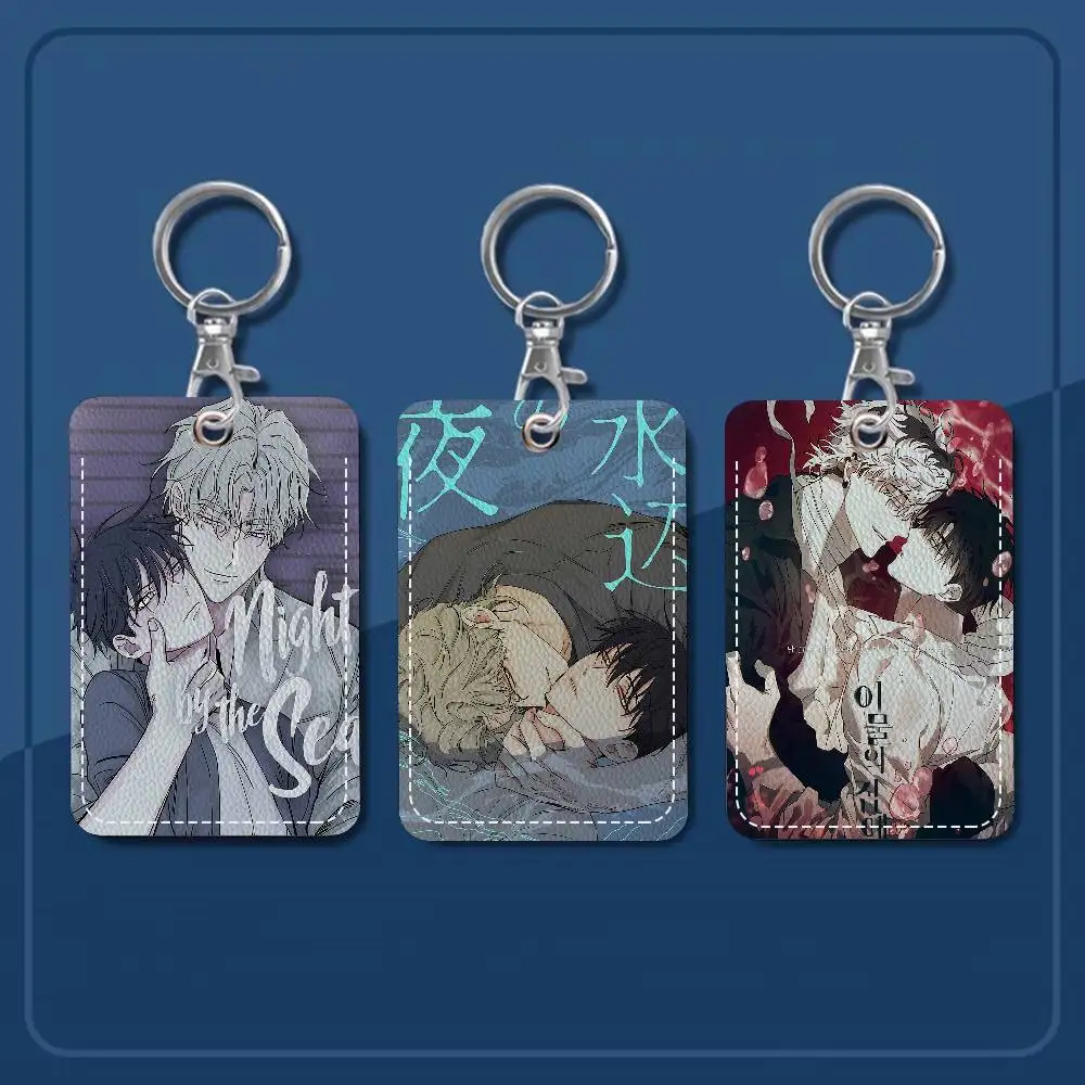 Low Tide In Twilight Anime Rectangle Keychain Card Holder, Badge Credit Card Holder, Student ID Card Holder, Bus Cards Cover
