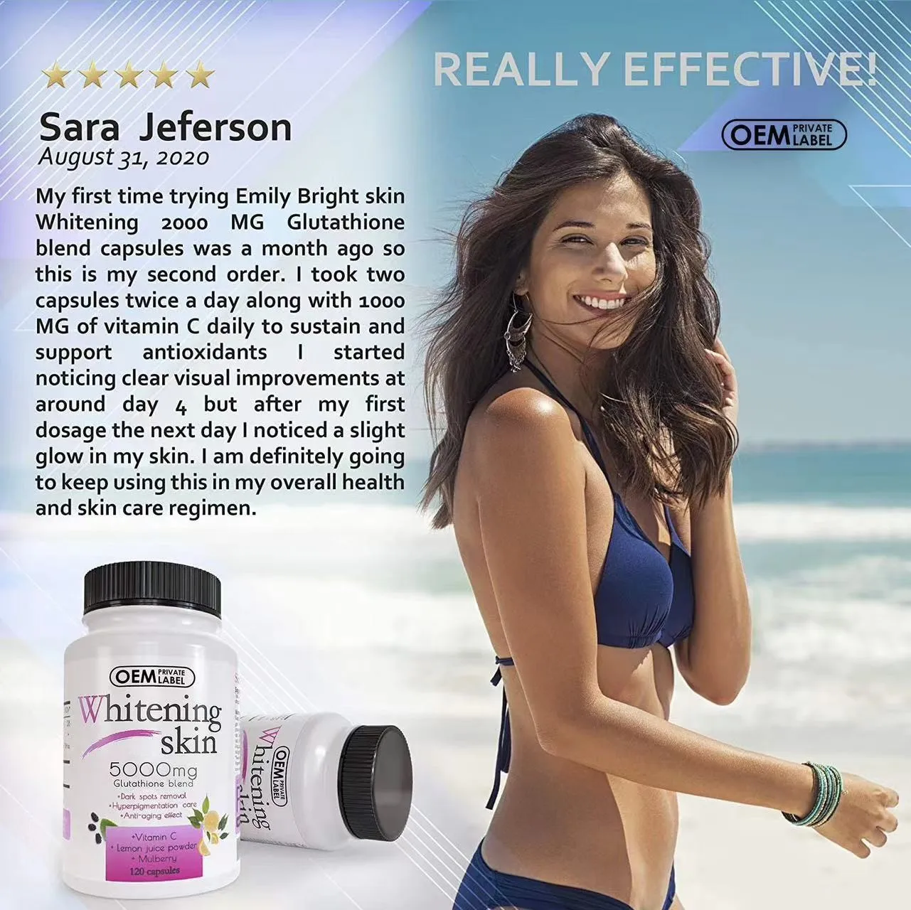 

120pcs Glutathione Capsules - Natural Skin Brightening & Beautifying, Support Healthy Skin