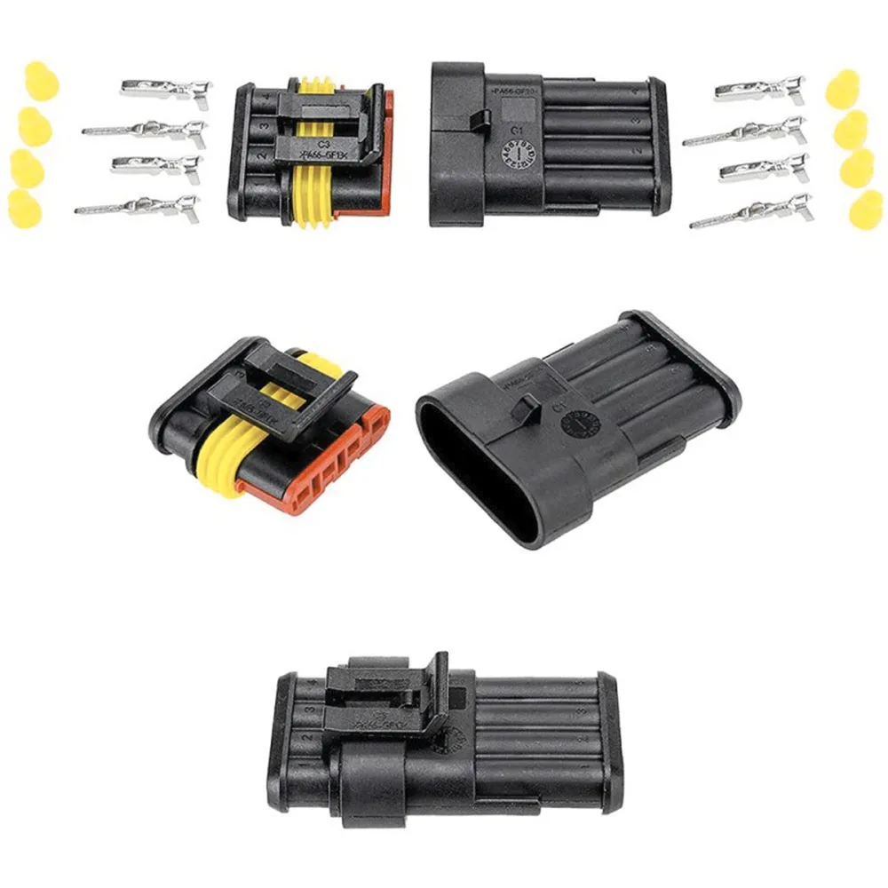 254Pcs waterproof automobile electrical terminal automobile wire connector plug kit 1/2/3/4 pin connector male and female