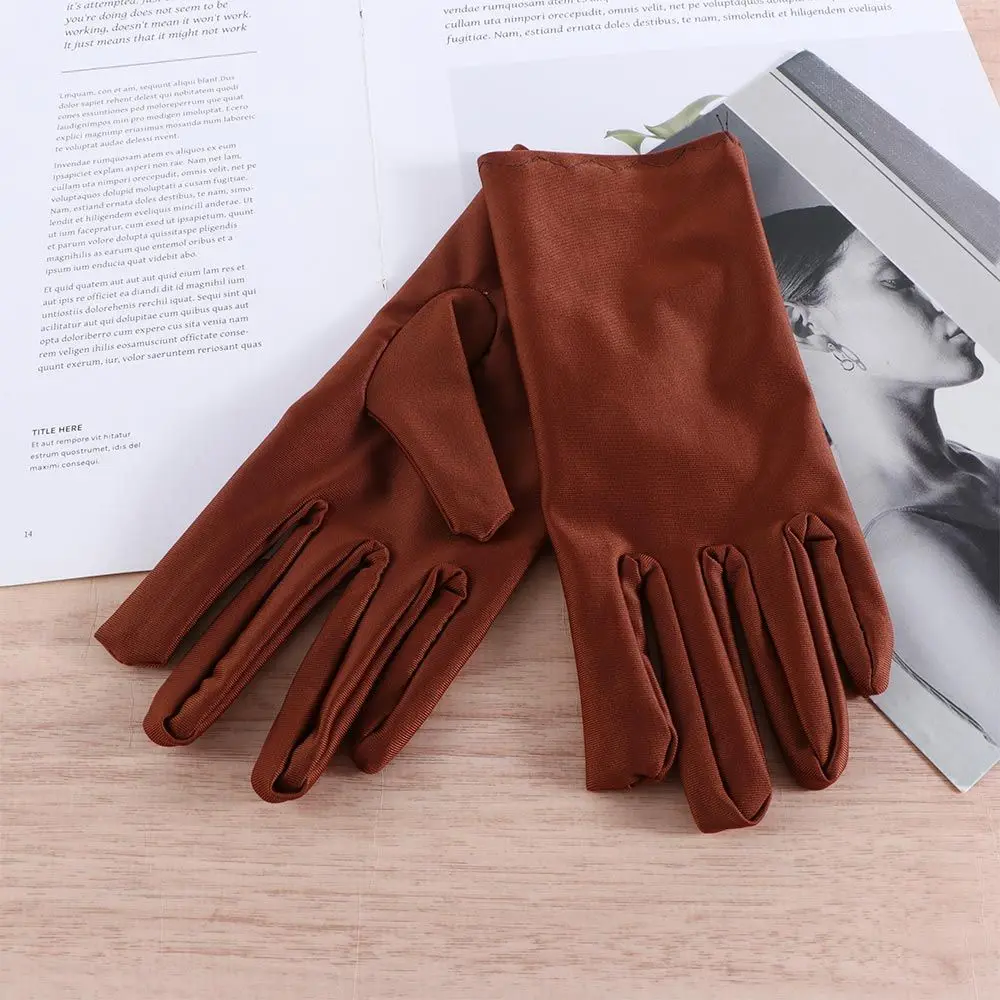 Simple Summer Pearlescent Spandex Anti-ultraviolet Driving Gloves Female Gloves Outdoor Sports Gloves Sun Protection Mittens