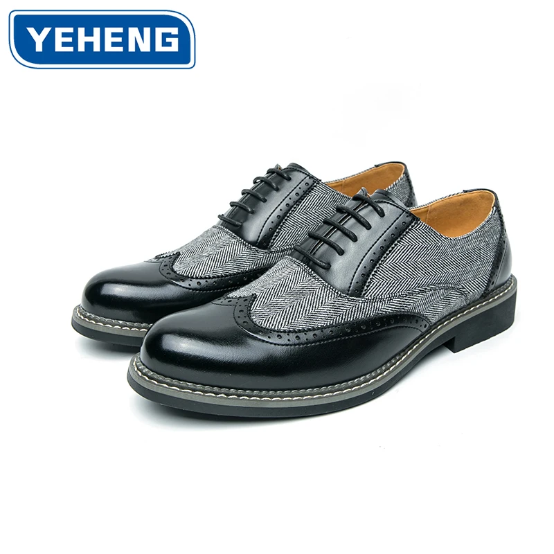 

Классические мужские кожаные туфли Brock в стиле ретро, джентльменские повседневные дизайнерские деловые офисные свадебные туфли в британском стиле для мужчин