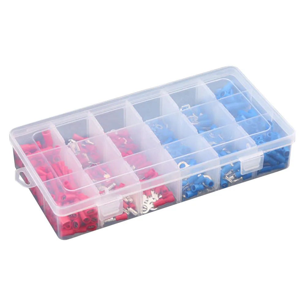 

360Pcs Electrical Insulated Crimp Terminal Kit Assorted Copper Connectors for Vehicle Household Repair Cable Lugs Ring Spade