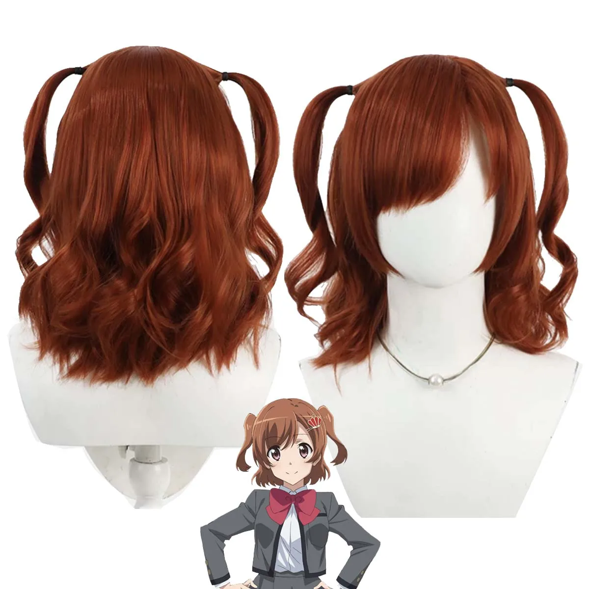 Women Anime Revue Starlight Cosplay Aijo Karen Brown Heat Resistant Synthetic Hair Wig