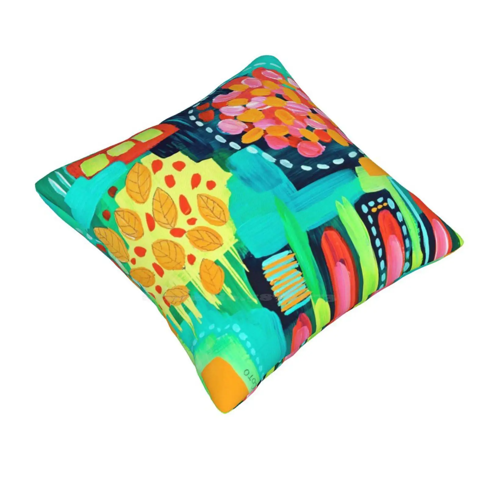 Aerial Abstract Iii Home Sofa Car Waist Throw Pillowcase Abstract Art Acrylic Painting Colorful Vibrant Colors